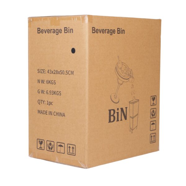 Black Commercial Beverage Bin with Wheels | Dual-Compartment Drink Dump Bin - Image 12