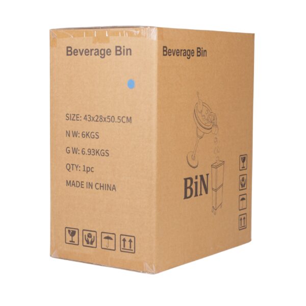 Blue Commercial Beverage Bin with Wheels | Dual-Compartment Drink Dump Bin - Image 10