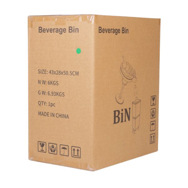 Green Commercial Beverage Bin with Wheels | Dual-Compartment Drink Dump Bin - Image 15