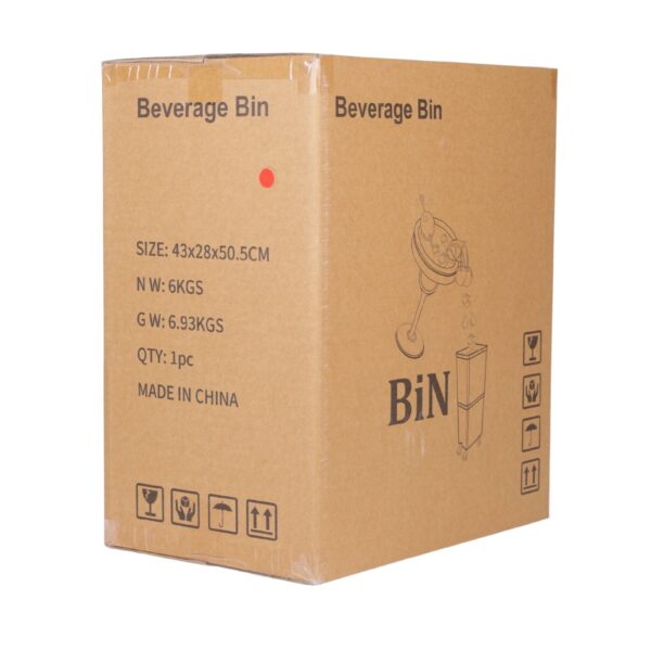 Red Commercial Beverage Bin with Wheels | Dual-Compartment Drink Dump Bin - Image 13