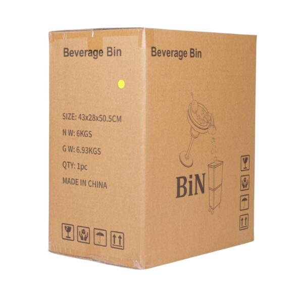 Yellow Commercial Beverage Bin with Wheels | Dual-Compartment Drink Dump Bin - Image 10