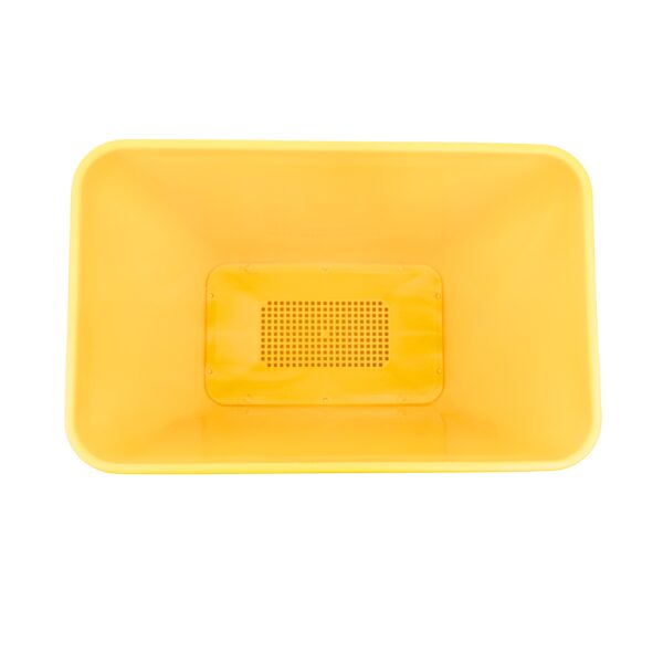 Yellow Commercial Beverage Bin with Wheels | Dual-Compartment Drink Dump Bin - Image 9