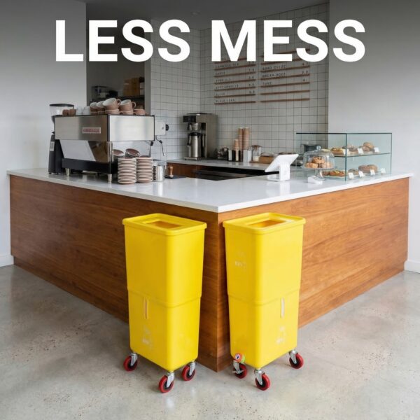 Yellow (12-Pack) Beverage Waste Collection Bins for Hospitality & Catering, Mobile Liquid Disposal Containers with Debris Separation, Commercial Drink Pour-Off Stations - Image 18