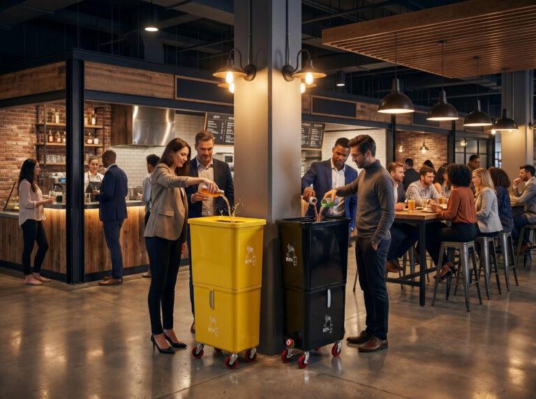 Yellow Beverage Bin in a gastropub