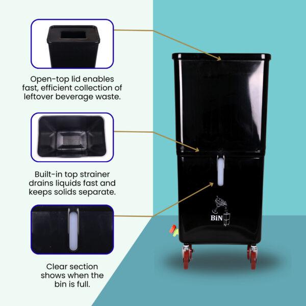 Black Commercial Beverage Bin – 12-Pack - Image 9