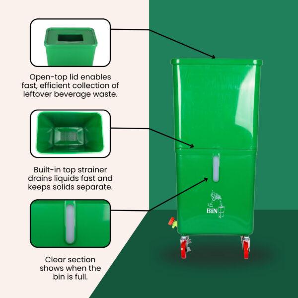 Green Commercial Beverage Bin – 6-Pack - Image 7