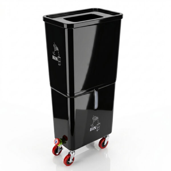 Black Volume (3-Pack) Commercial Beverage Bin with Wheels – Dual Compartment for Liquid Waste & Garnish Disposal – HDPE Drink Dump Station for Bars, Restaurants & Events - Image 5