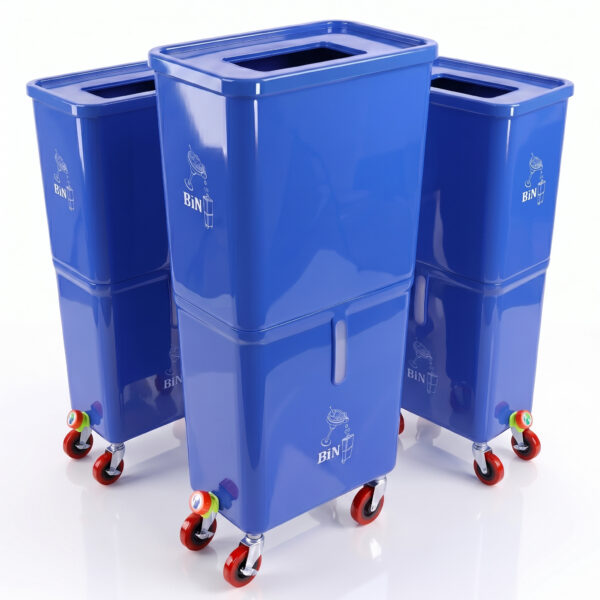 Blue Volume Offer (3- Pack)  Commercial Beverage Disposal Bin for Event Venues, three Bars & Restaurants Bin , Drink Dump Bin with Liquid & Solid Waste Separation, - Image 2